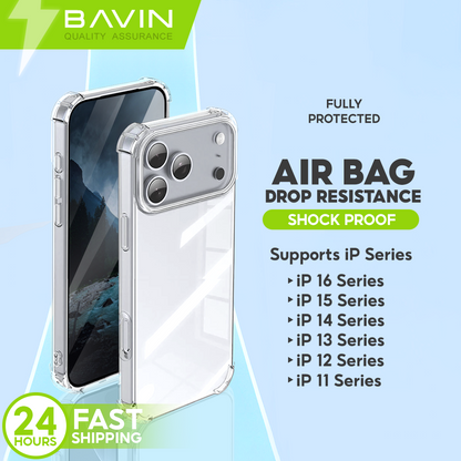 BAVIN E-FS2 Shockproof Clear Soft Silicone TPU Case Back Cover For iPhone 11-17 Pro Max Series