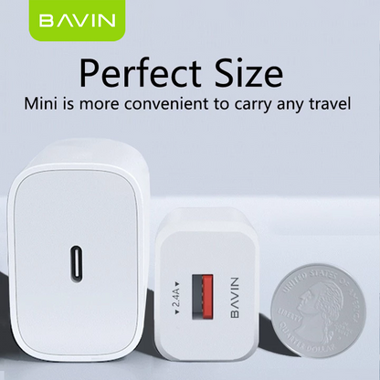 BAVIN PC368 2.4A Wall Charger w/ Multi-Protection & 1 Meter Cable for Micro / Type-C / iPhone