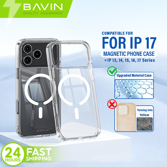 BAVIN YX306 Magnetic Clear Phone Case Shockproof Non-Yellowing Compatible for iPh  13 / 14 / 15 / 16 / 17 Pro Max Series