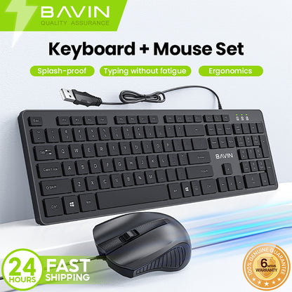BAVIN G-K-989 Wired Keyboard & Mouse Set  / Computer & Laptop Compatible