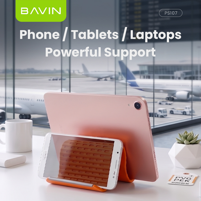 BAVIN PS107 Portable Ultra-Slim Foldable Silicone Phone Stand | Adjustable for Universal Desk, Travel