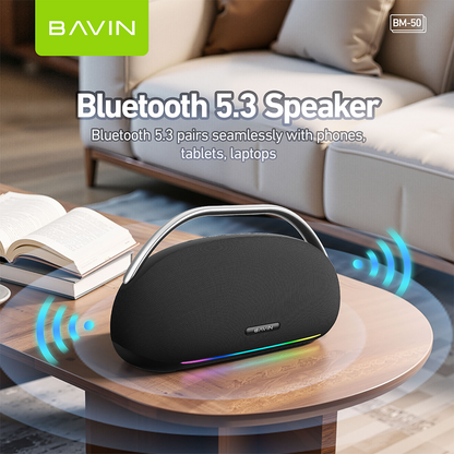 BAVIN BM50 300W / BM52 80W Portable Wireless Bluetooth Powerhouse Speaker + Powerbank Function w/ Bluetooth Mic Set & Dynamic LED