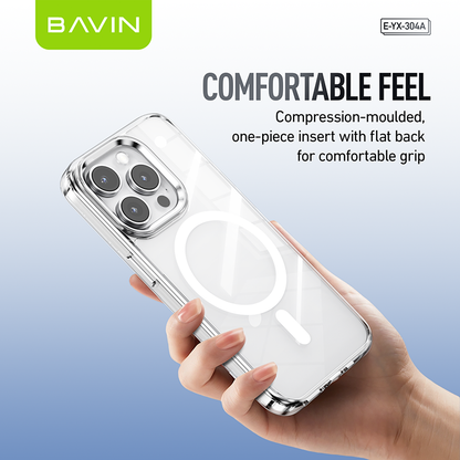 BAVIN YX304 Magnetic Suction Phone Case w/ Built-in Magnetic Ring | Drop Protection, Dustproof Compatible for iPhone 11-17 Series