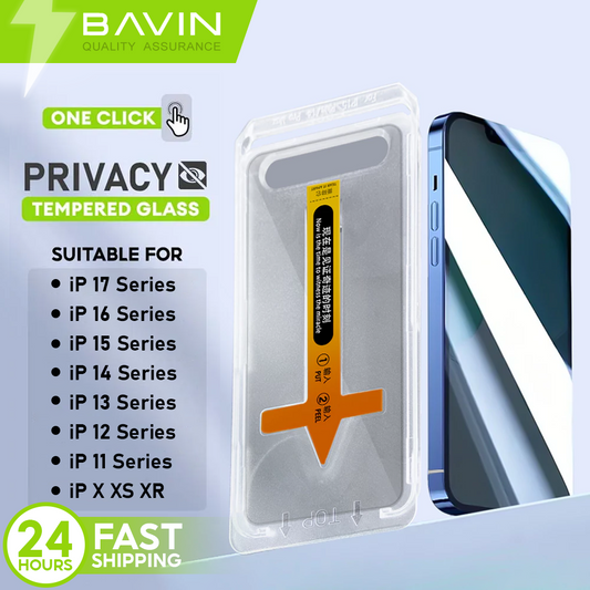 BAVIN S-Q11 One-Click Privacy Tempered Glass for iPhone X-16 / 16E / 17 Series