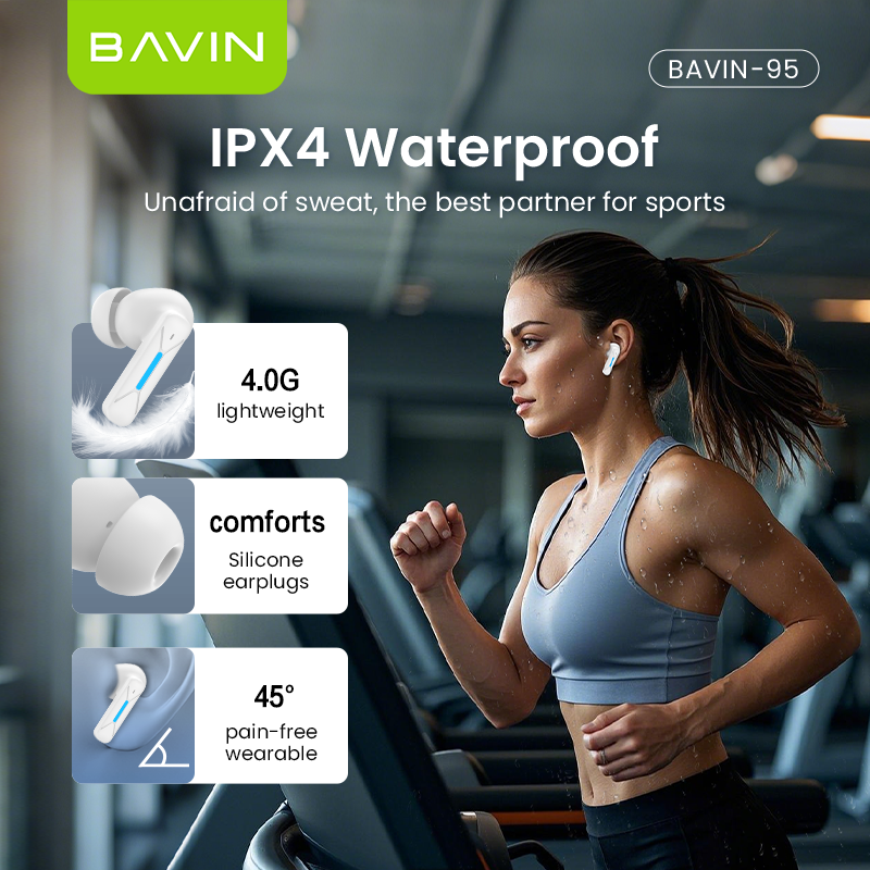BAVIN HB-BA-95 Bluetooth 5.3 Gaming Earphones | HiFi Sound | ENC Noise Reduction | RGB Lights | 40H Battery Life