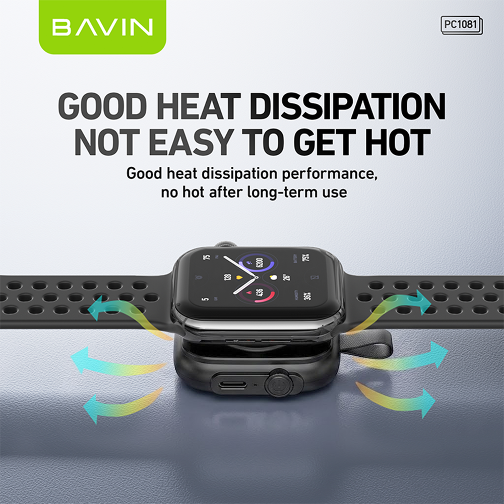 BAVIN PC1081 Portable Travel Wireless Magnetic Charger Power Bank 900mAh for iPhone Watch 8 7 6 5 4 3
