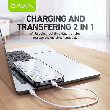 BAVIN U-CB274 100W Fast Charging Type-C Cable for Laptop & iPh 16 25cm / 30cm / 1m Data Transfer TPU Wire