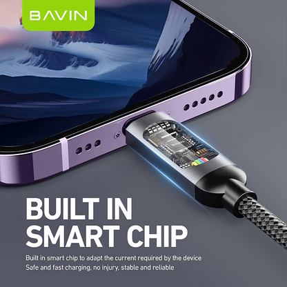 BAVIN U-CB377-XX Fast Charging Cable W/ LED Display & Nylon Braided