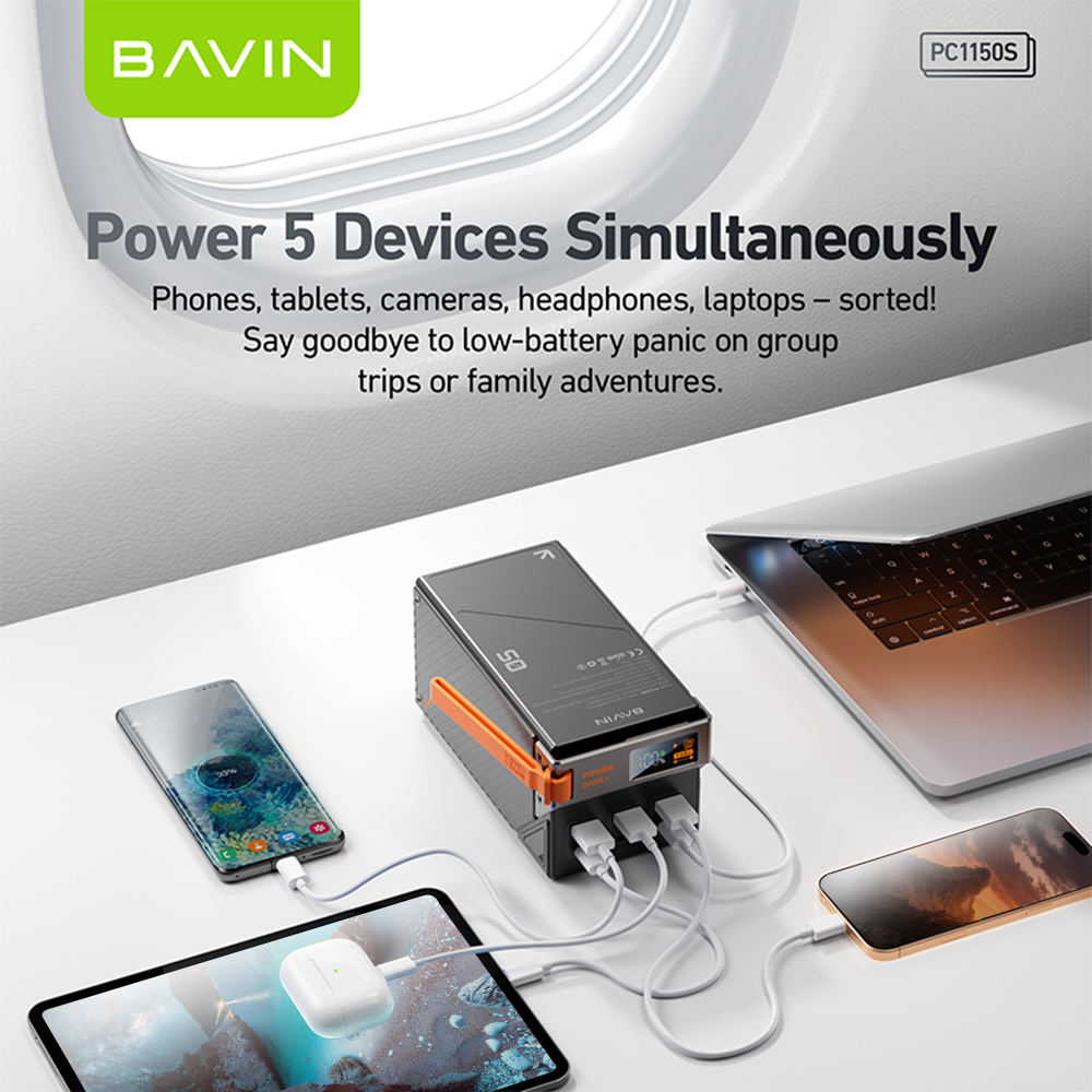 BAVIN PC1139 30000mAh 22.5W / PC1150 50000mAh 65W PD Power Bank | Portable Charger for Phone Laptop