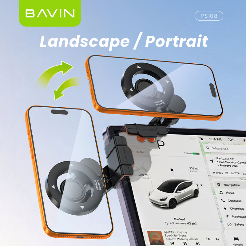 BAVIN PS108 Phone Holder for Screen Corner Magnetic Phone Mount Holder, 360° Rotation for iPhone 17-13