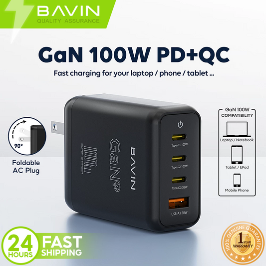 BAVIN C-PC927 100W GaN Multi-Port Fast Charger for Type-C & USB