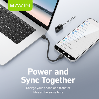 BAVIN CB411 Portable PD 60W Fast Charging 18.5cm Data Cable | Type-C to C / Type-C to iPhone | Lanyard Design Durable