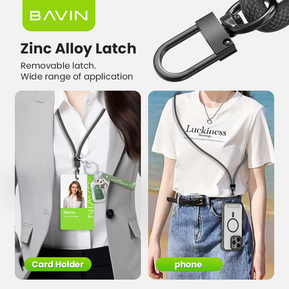 BAVIN BE15 Mobile Phone Strap Lanyard Phones Adjustable with 160cm Long Thick Cross-body Shoulder