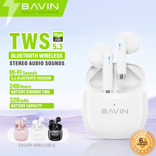 BAVIN HB-BA-19 TWS Wireless Bluetooth Earbuds w/ High Stereo Sound & Touch Control