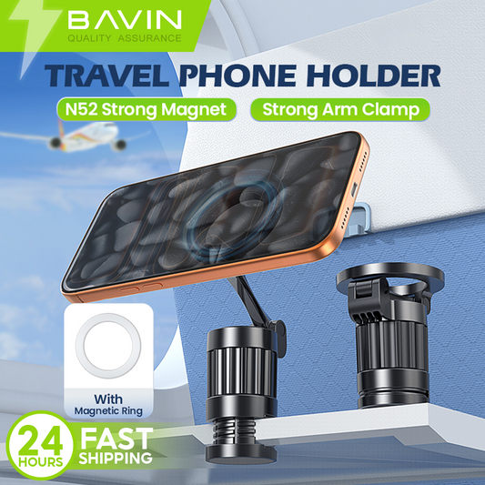 BAVIN PS90 360° Magnetic Phone Holder | Foldable Travel Mount w/ Anti-Slip Pad, Strong Grip & Hands-Free Stand