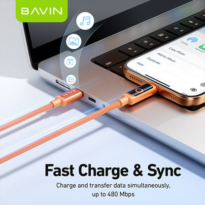 BAVIN CB413 / CB415 PD 60W Type-C Fast Charging 1m Braided Cable w/ High-Speed Data Transfer for iPhone 15-17 & Android Devices