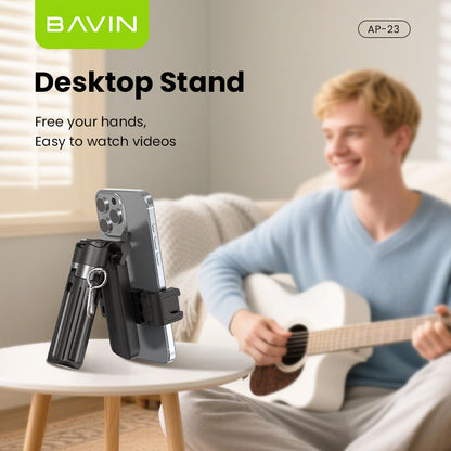 BAVIN D-Z-P23 3in1 Mini Selfie Stick w/ Tripod Bluetooth 42cm Portable & Compact 360° Rotation & Wireless Camera Shutter