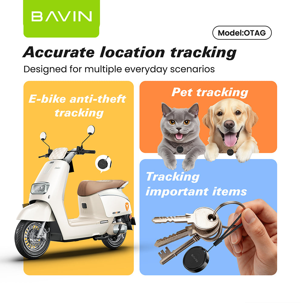 BAVIN OTAG Smart Wireless Bluetooth Finder Locator w/Built-in Buzzer &Lanyard for Android Devices