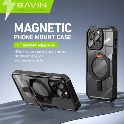 BAVIN E-YX302B-XX Magnetic Phone Case w/ 110° Angle Adjustment for iPh 14-15 Pro Max Series