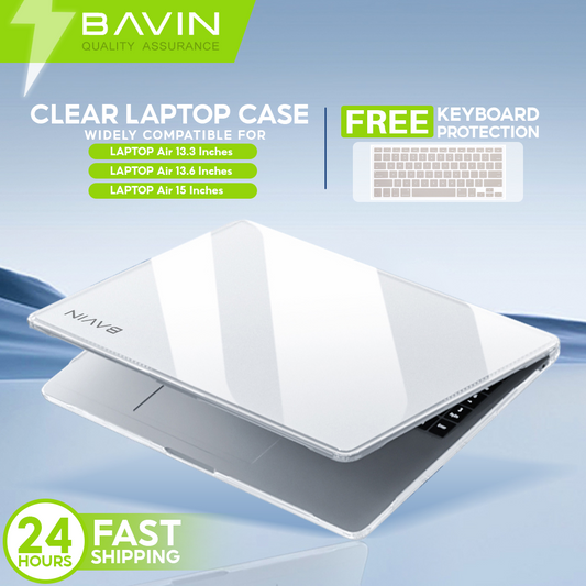 BAVIN C06 / C05 Transparent & Glossy Clear Case Anti-Scratch + Keyboard Protector For iPh Laptop for 13.3" / 13.6" / 15"