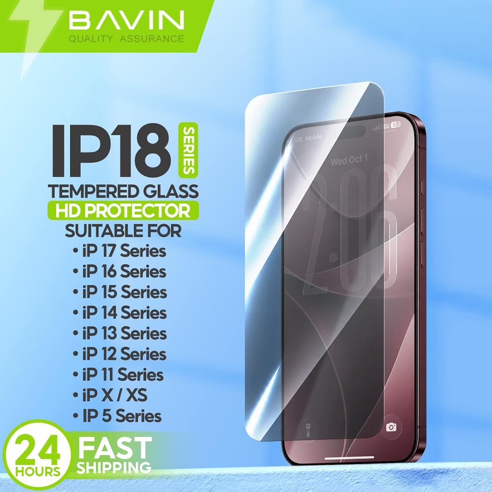 BAVIN 9H Glass Screen Pro+ Premium Tempered Glass Protector Compatible For iPhone 5-18 Series
