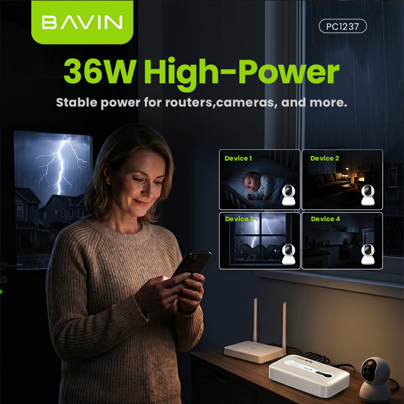 BAVIN PC1236 18W 8800mAh / 36W 10400mAh Mini DC UPS Battery Backup Powerbank for WiFi Router , CCTV