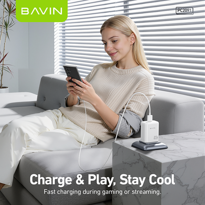 BAVIN PC2091 22.5W PD Fast Charging Charger Adapter USB Port &1 Meter Cable for Micro / Type-C /iPhone