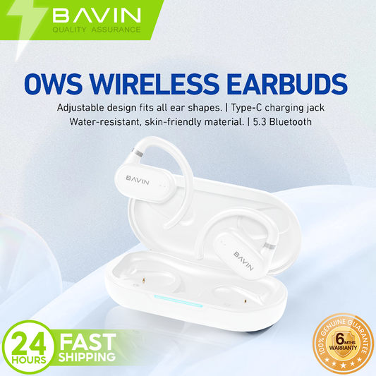 BAVIN HB-BA-80 OWS Bluetooth 5.3 Earbuds | Open-Ear Design | Smart Touch | Long Battery | Sports Fit