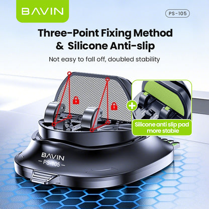 BAVIN PS105 3in1 Car Phone Holder Anti-Slip Dashboard 180° Rotating w/ Parking Number + Glasses Storage