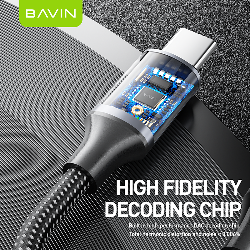BAVIN AUX35 / AUX36 Earphone Adapter iPhone to 3.5mm & Type-C to 3.5mm | Fast Audio, Music & Calls (Bluetooth Required)