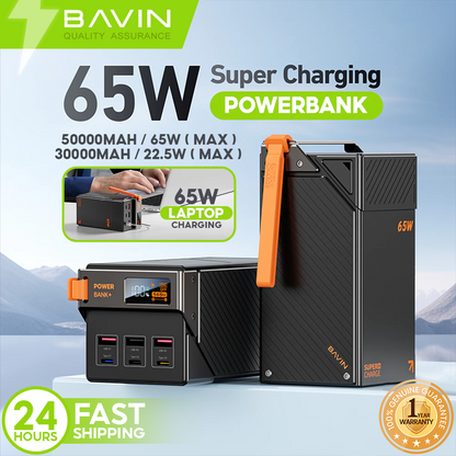 BAVIN Y-PC1150 50000mAh 65W PD Fast Charging Power Bank w/ LED Display
