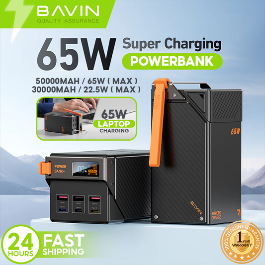 BAVIN Y-PC1150 50000mAh 65W PD Fast Charging Power Bank w/ LED Display