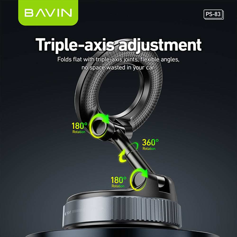 BAVIN D-S-PS83 Magnetic Car Mount Dashboard / Windshield Holder w/ 360° Rotation for Smartphones