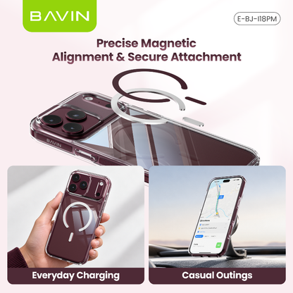 BAVIN BJ Transparent Phone Case Magnetic Case Anti-Yellowing/fingerprint ,Shockproof for iPhone 18/17 Pro