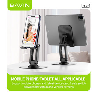 BAVIN D-S-PS37 Portable Folding Phone & Tablet Stand w/ 360° Rotation