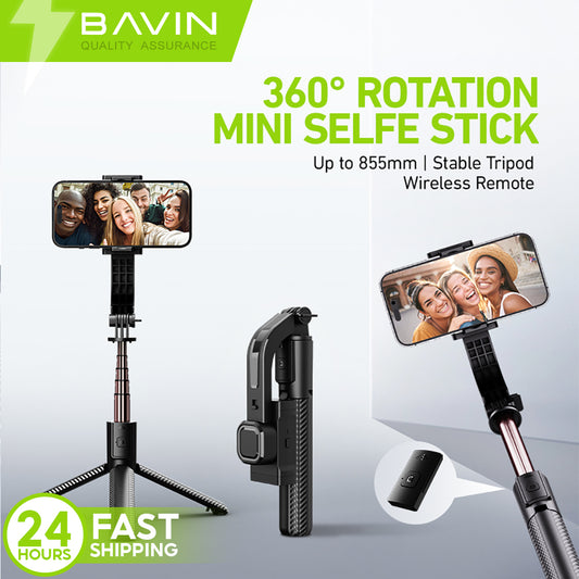 BAVIN D-Z-P17 Anti-Shake Selfie Stick Tripod w/ Wireless Remote
