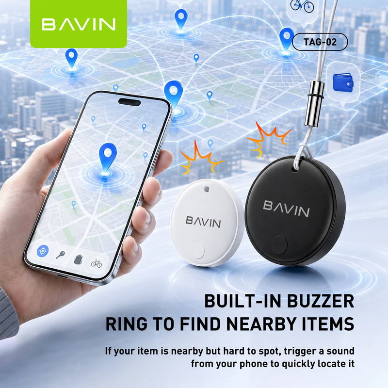 BAVIN TAG02 Smart Wireless Locator Bluetooth Tracker Finder Anti-Lost Tracking Device For iPhone, Android