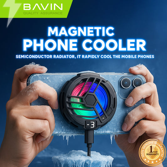 BAVIN BF-010 Magnetic Phone Cooler w/ Clip Design / RGB Light / Adjustable Cooling Gears