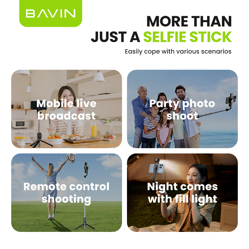 BAVIN D-Z-P11 Wireless Bluetooth Selfie Stick Tripod