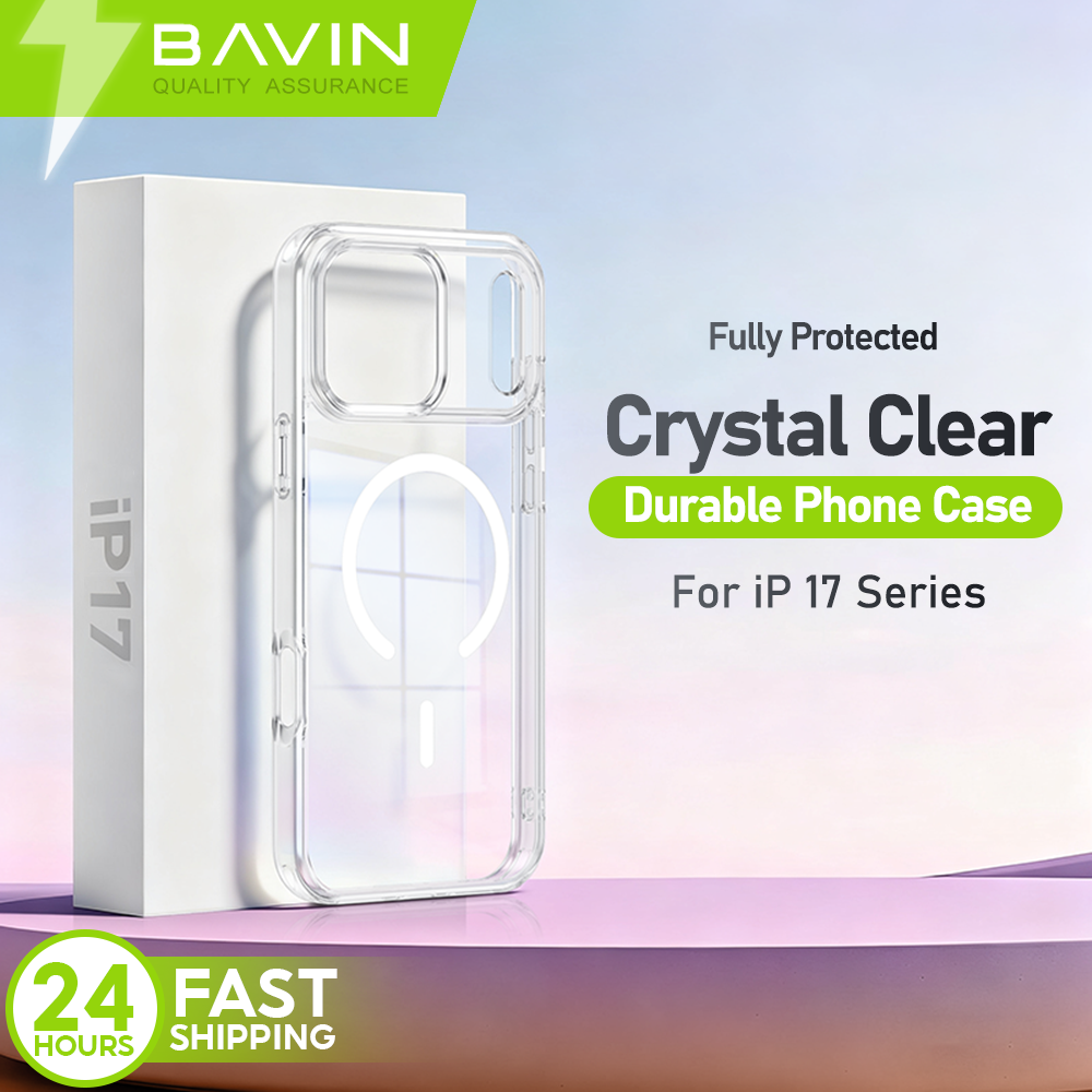 BAVIN CC Transparent Durable Magnetic Crystal Phone Case Compatible w/IP 17/17 Pro/17 Pro Max/17 Air
