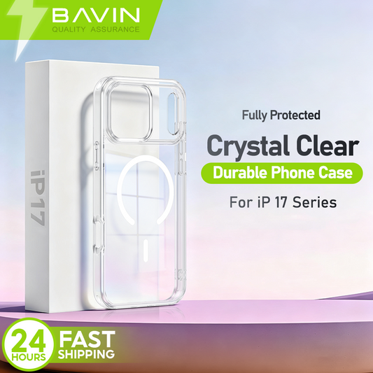 BAVIN CC Fully Protected Durable Magnetic Crystal Clear Phone Case Compatible For iPhone 17 Pro Max Series