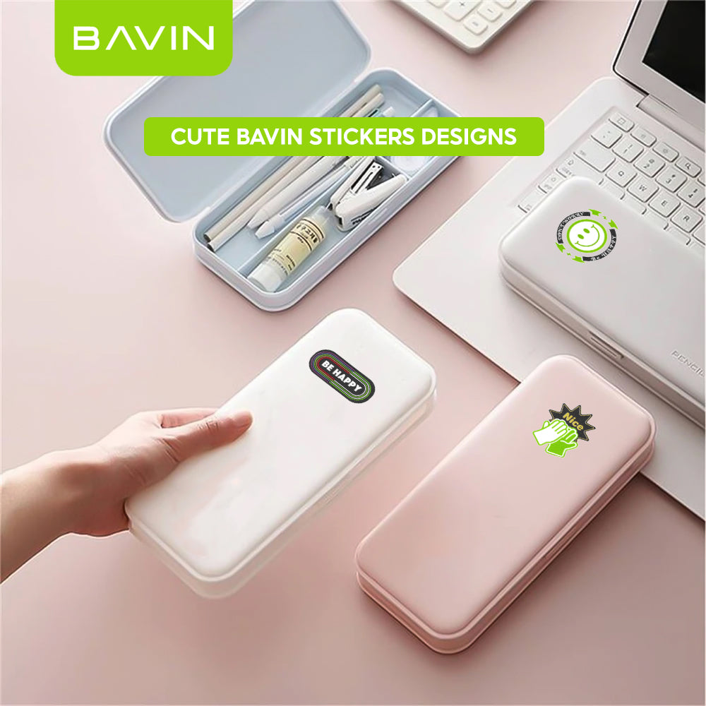 BAVIN Cute Cartoon Character Stickers Transparent DIY Decorative Sticker Suitable for Powerbank, Laptop & Smartphones
