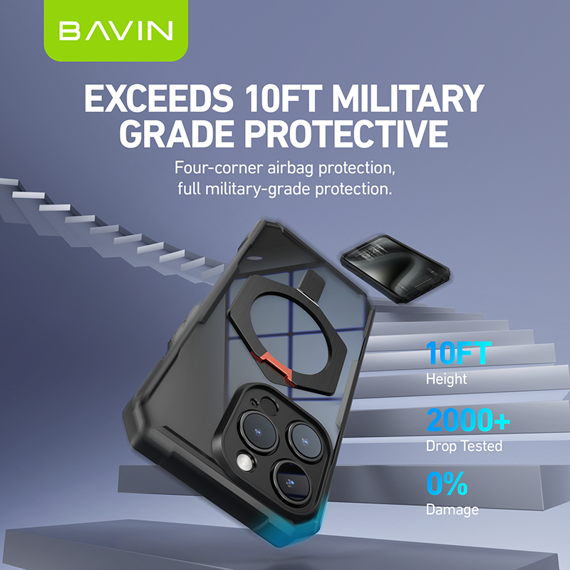 BAVIN E-YX302B-XX Magnetic Phone Case w/ 110° Angle Adjustment for iPh 14-15 Pro Max Series