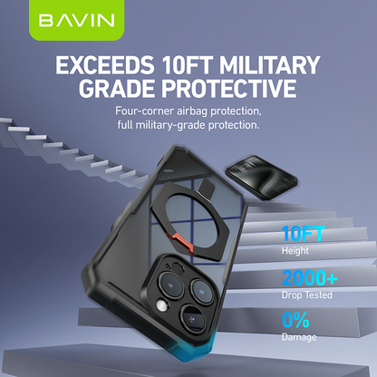 BAVIN E-YX302B-XX Magnetic Phone Case w/ 110° Angle Adjustment for iPh 14-15 Pro Max Series