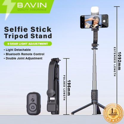 BAVIN D-Z-P11 Wireless Bluetooth Selfie Stick Tripod