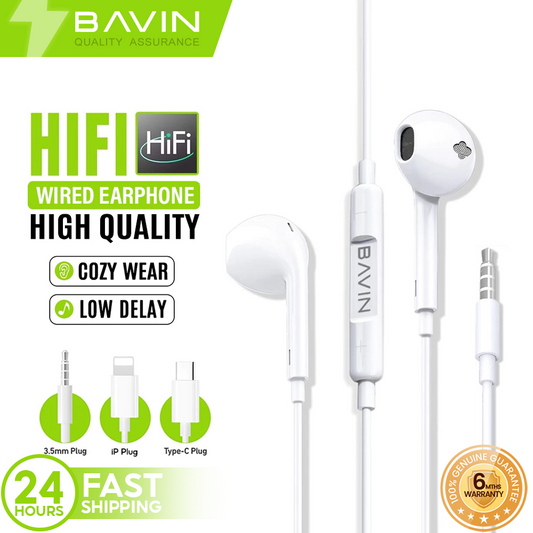 BAVIN H-XX-HX833 Wired Earphones w/ High Stereo Sound