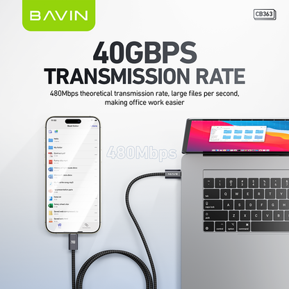 BAVIN U-CB363-CC 240W Super Fast Charging Nylon Braided Cable