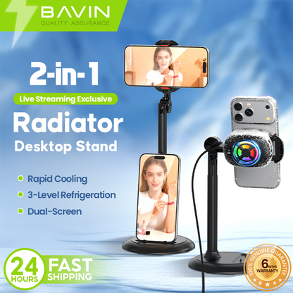 【Christmas Gift】BAVIN BF017 Magnetic Portable Handheld Fan w/Desktop Phone Stand+6000RPM Strong Wind