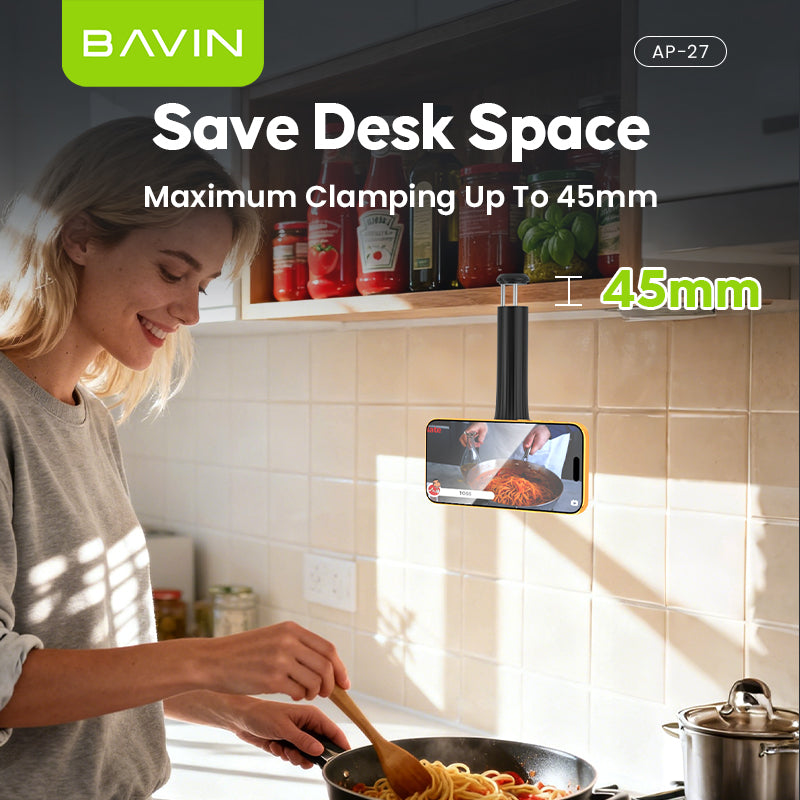 BAVIN P27 Magnetic Phone Holder Stand w/ Adjustable Bracket w/ Selfie Stick for Live , Video Calls & Mobile Phones