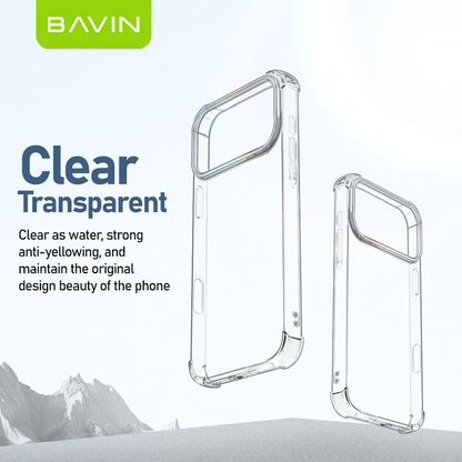 BAVIN E-FS2 Shockproof Clear Soft Silicone TPU Case Back Cover For iPhone 11-17 Pro Max Series